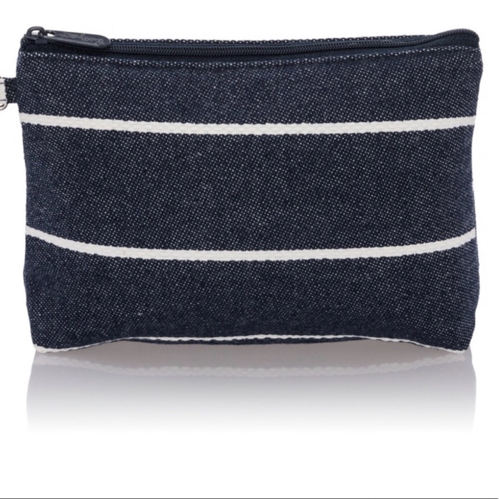 Mini Zipper Pouch - Navy Wide Stripe
